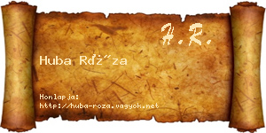 Huba Róza névjegykártya